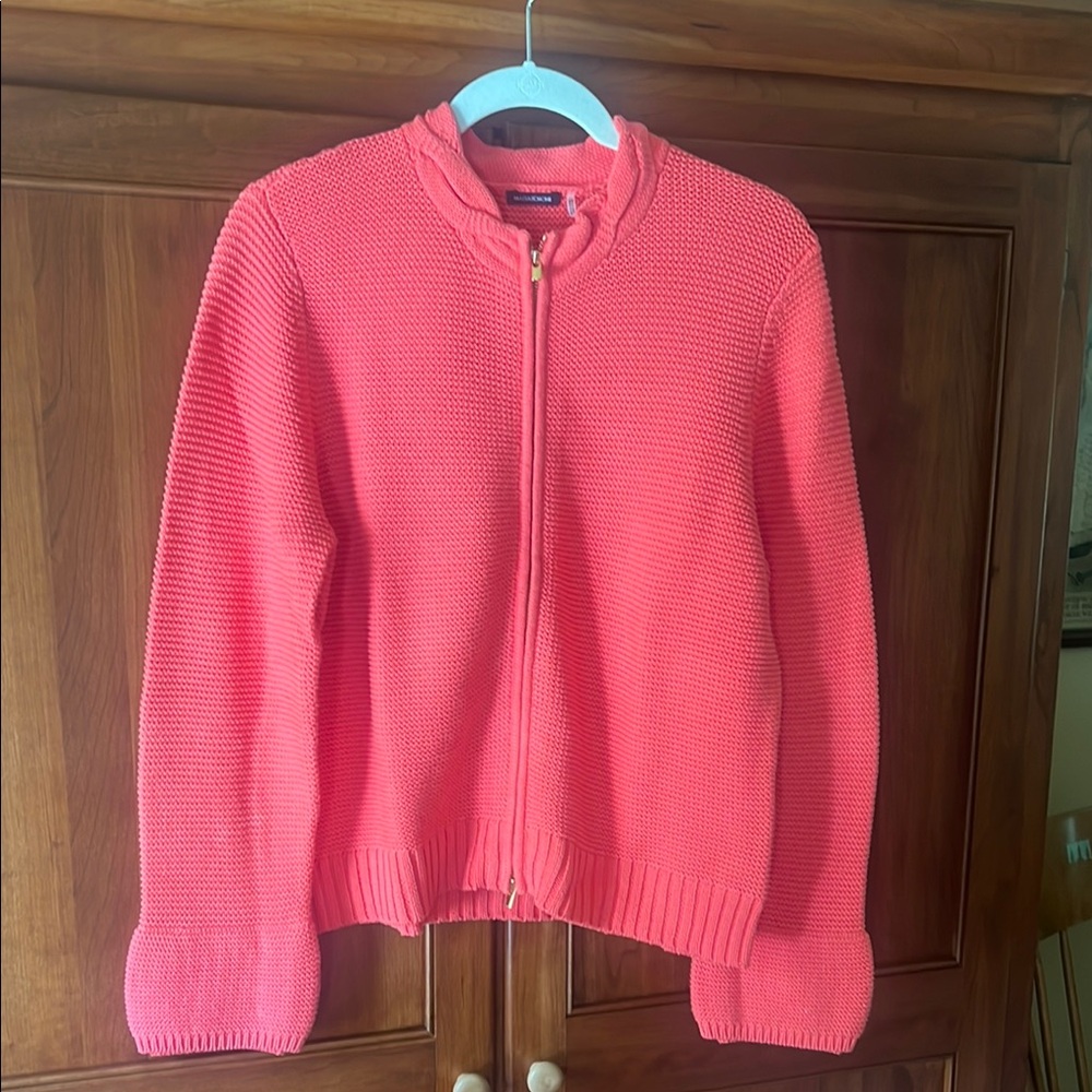 Magaschoni Coral Pink Sweater Cardigan